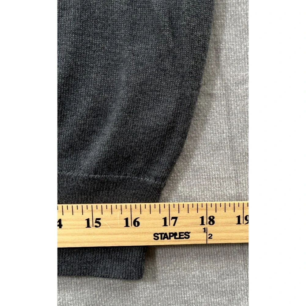 J Crew Merino Wool Blend Sweater Mens XL V-Neck Heather Charcoal Gray Washable